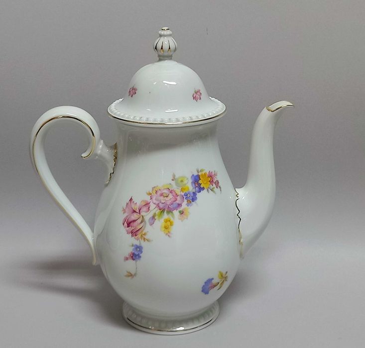 Garnitur do kawy, dzbanek, cukiernica i mlecznik, Rosenthal Perlrand