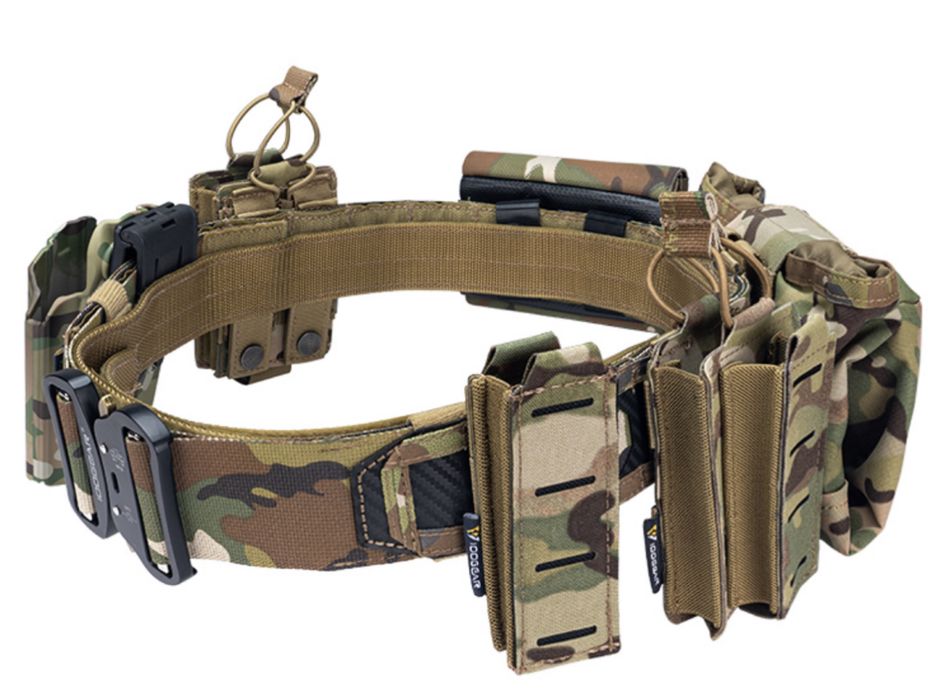 Pas taktyczny bojowy WOLF Carbon Combat QR dwuczęściowy Molle multi cam wojskowy survival