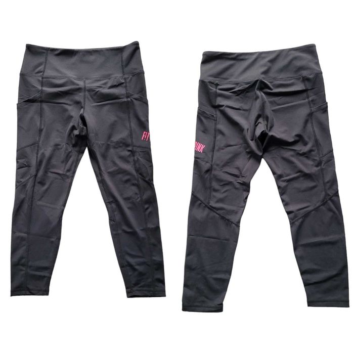 Czarne legginsy sportowe getry 40,L FitPinkFitness