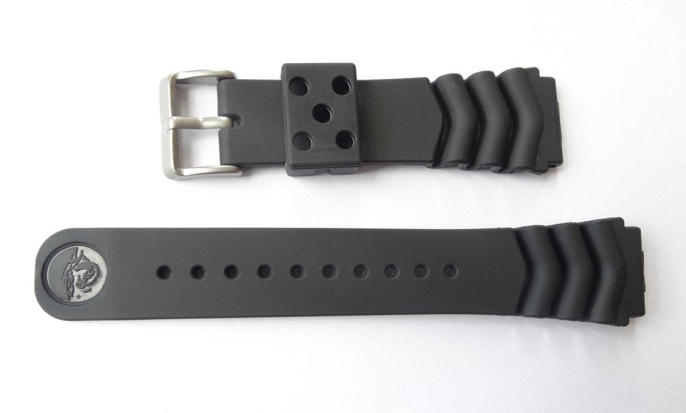 Gumowy pasek do zegarka 20mm 22mm Seiko SKX007 SK009 czarny silikonowy