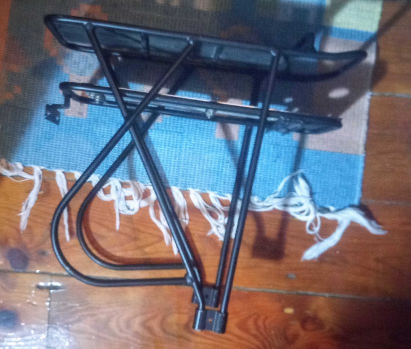 Bagageiro duplo em alumínio para bicicleta com rack para bateria