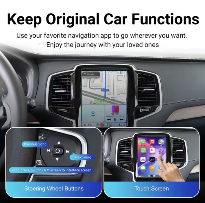 Беспроводной модуль Carplay ISUDAR для Volvo XC90/XC60/XC40/S90/S60/V90/V60, адаптер обновления Carplay AI, Android Auto Hicar Bluetooth
