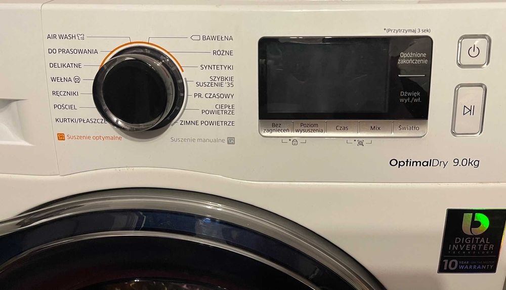 Suszarka bębnowa SAMSUNG DV90M6200CW/EO AirWash z Pompą Ciepła
