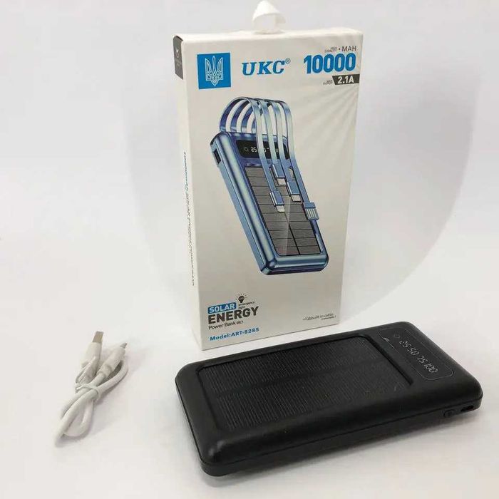 Power Bank 10000 Mah + Фонарь+ Солнечная зарядка павер банк акумулятор