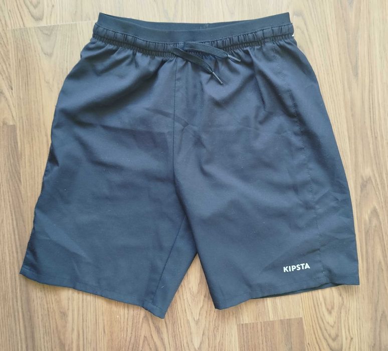 Spodenki krótkie sportowe czarne, Kipsta 141-150