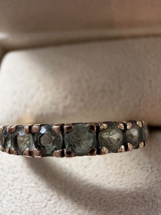 Szafiry - Złoty pierścionek YES – złoto 585, zielone szafiry 1,34 ct, certyfikat