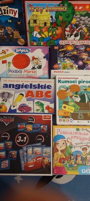 Gry planszowe+puzzle+clementoni laboratorium mechaniki