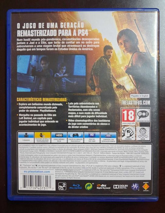 Jogo The Last Of Us Remastered em Português PS4