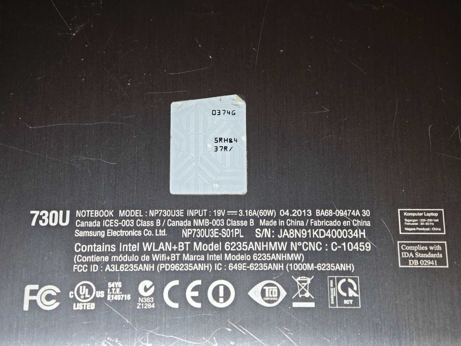 Laptop SAMSUNG NP730U3E 10GB Intel I5 SSD 233GB
