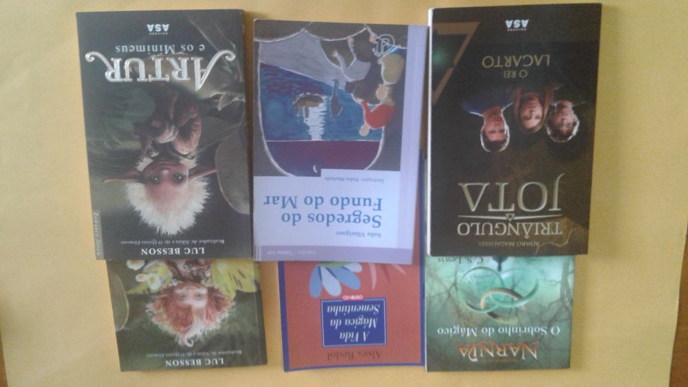 Livros: Nárnia, Artur e os Minimeus , Triângulo jota e outros