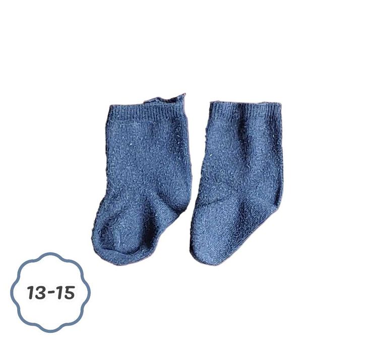 3 Pares de Meias (Brancas, Cinzentas e Azuis) 13-15