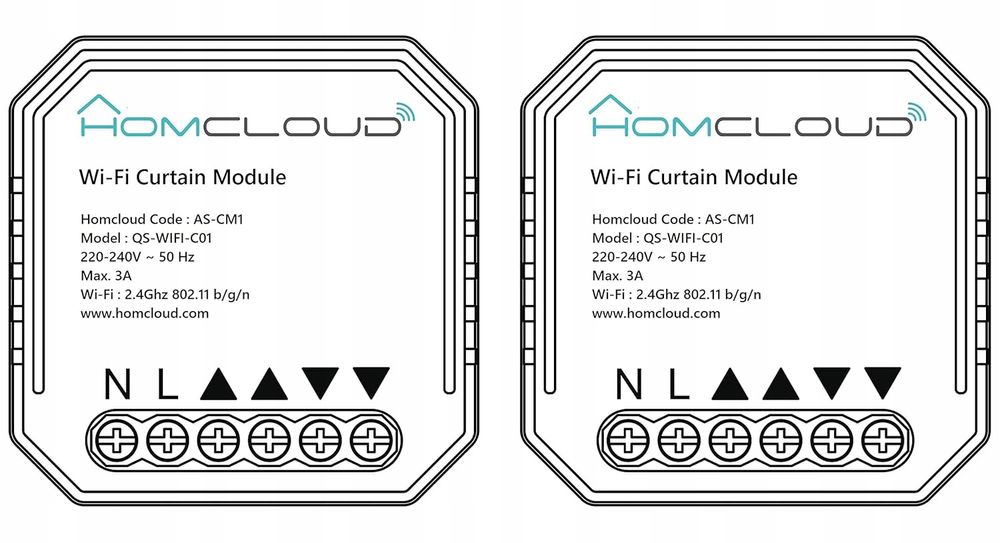 Homcloud Moduł sterownik rolety 2 sztuki Wi-Fi Smart