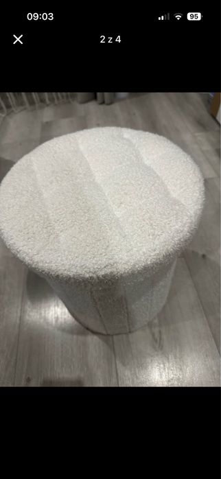 Pufa biała ze schowkiem