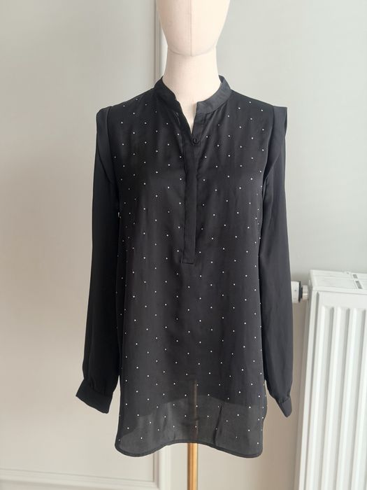 Liu Jo elegancka stylowa czarna koszula bluzka ze zdobieniami XS S