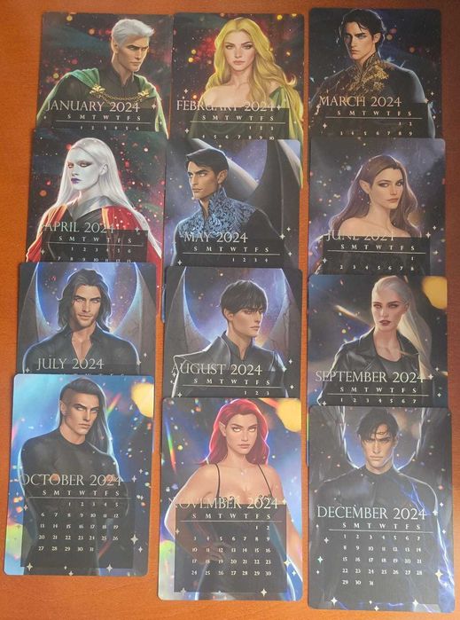 Calendário 2024 Fairy Loot de personagens de Sarah J. Maas