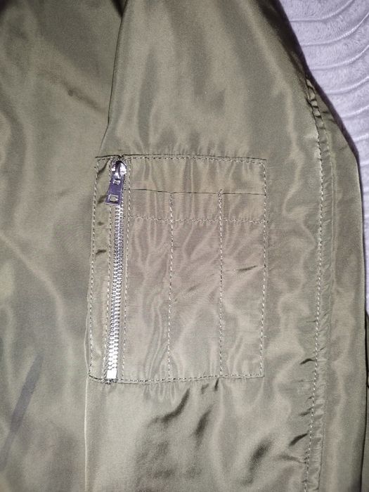 Kurtka bomberka krótka damska męska unisex 38 40 L Zara khaki