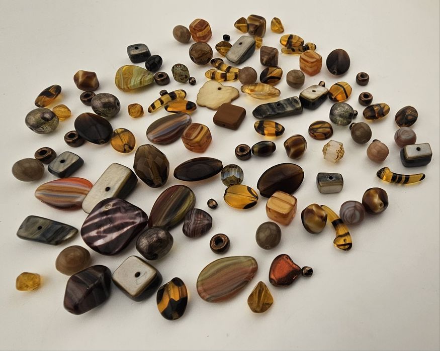 TaNiO Koraliki szklane 100 Jablonex mix Extra brązowy Bursztynowy