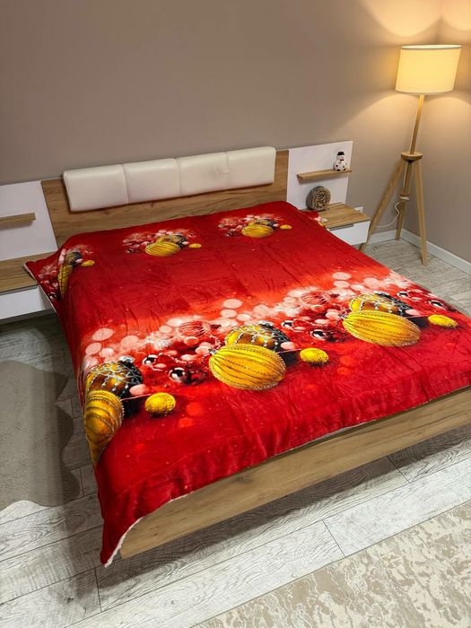 Новорічний плед на овчині