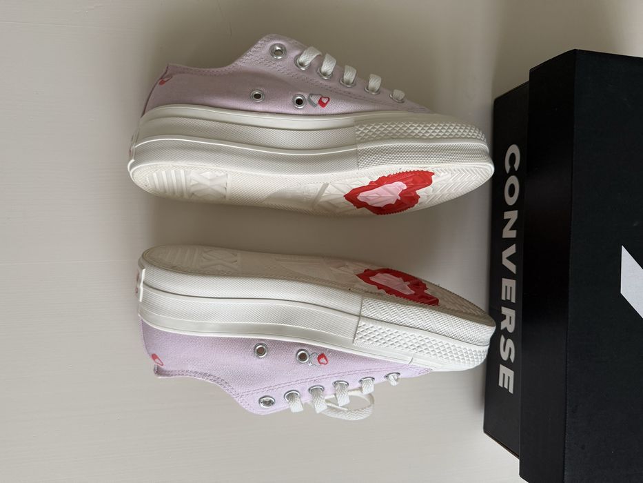Кеди Converse на платормі , колір ліловий