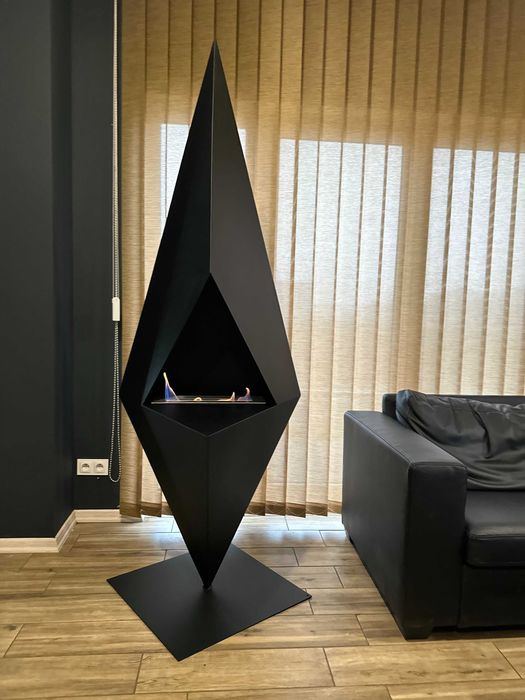 Biokominek Kominek wolnostojący 80 x 200 x 80 cm CZARNY