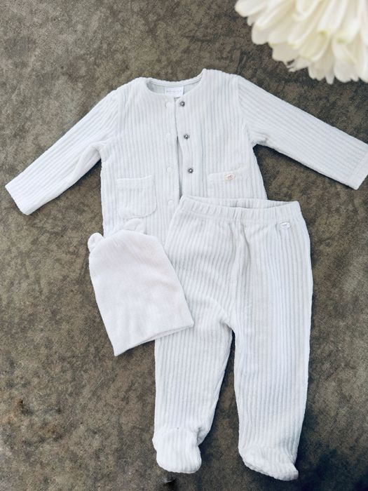 Костюм/ромпер чоловічок вязаний/Next штанці наХрещення/ на флісі 62-68