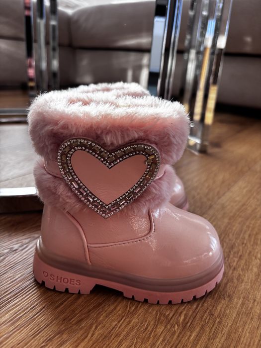 Nowe! Buty ocieplane 20 serce pudrowe śliczne