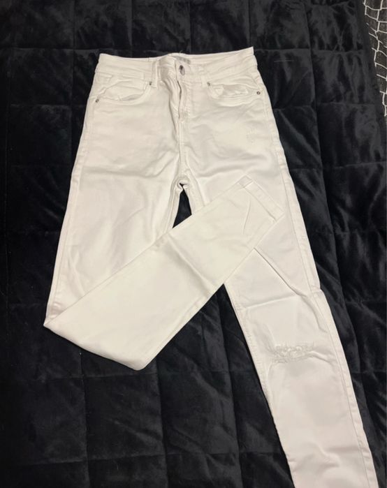 Calças de ganga brancas High Waist