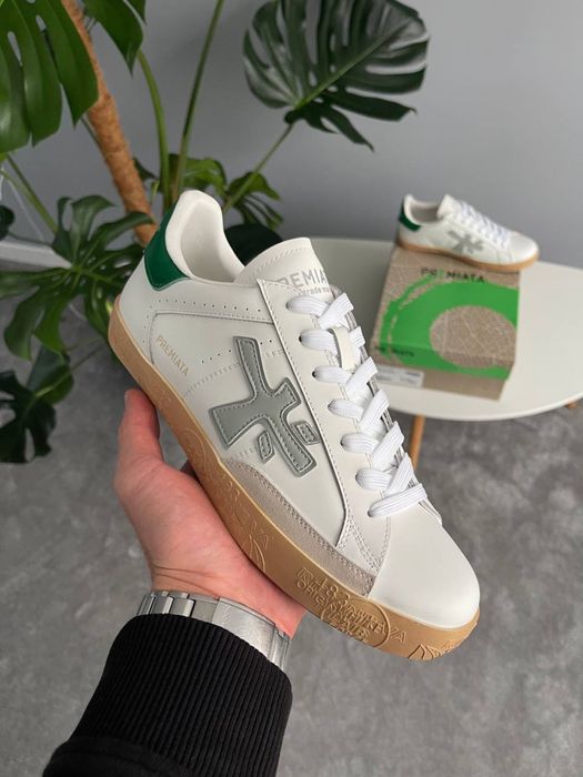 Кросівки Чоловічі Premiata Stevend White Green Grey Beige  41-45 Топ