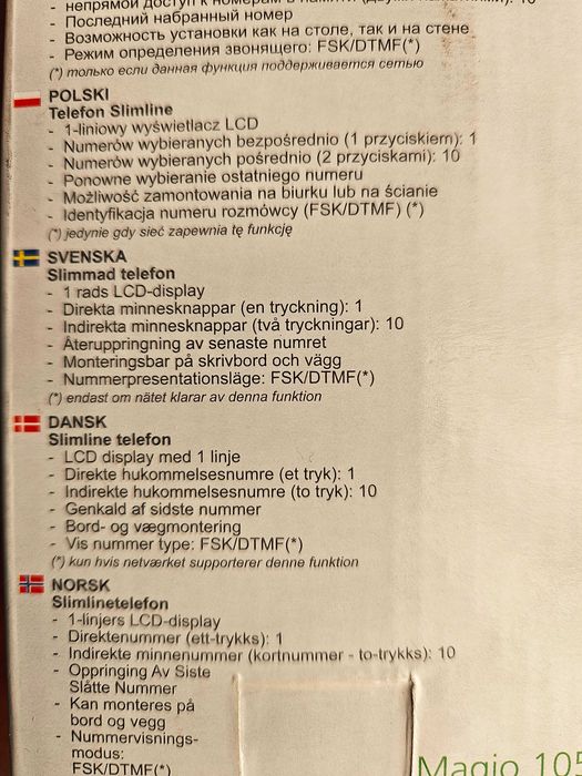 Telefon slimline Magio 105 firmy Topcom.