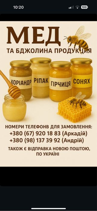 Мед та бджолопродукція