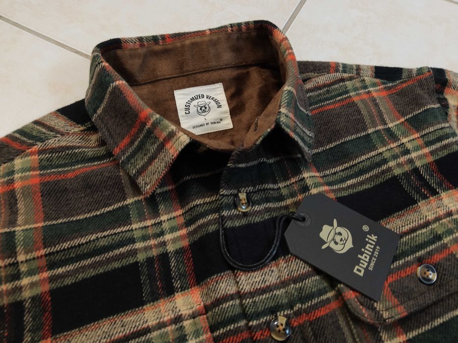 DUBINIK USA - NOWA! z LOGO i Metkami Koszula Męska Flanelowa - jak Kurtka - XL