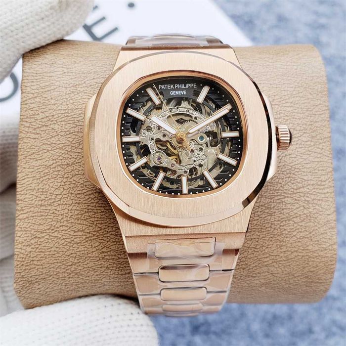 Годинник автоматичний Patek Philippe Nautilus skeleton rose gold
