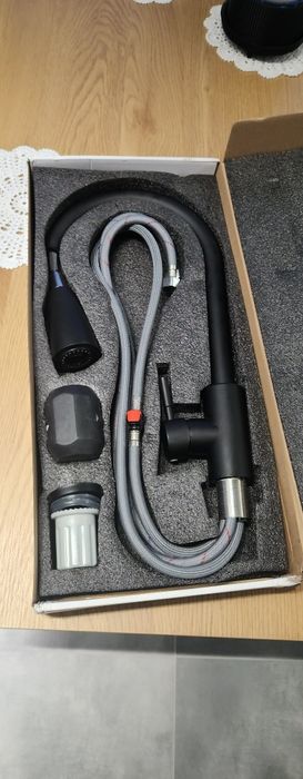 Bateria kuchenna czarna cały komplet z wezykami