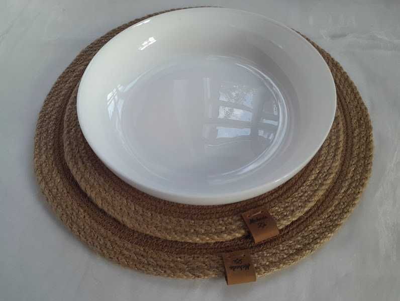 Набір від 2 шт килимки 25см під тарілки Бавовна-джут Placemat Handmade