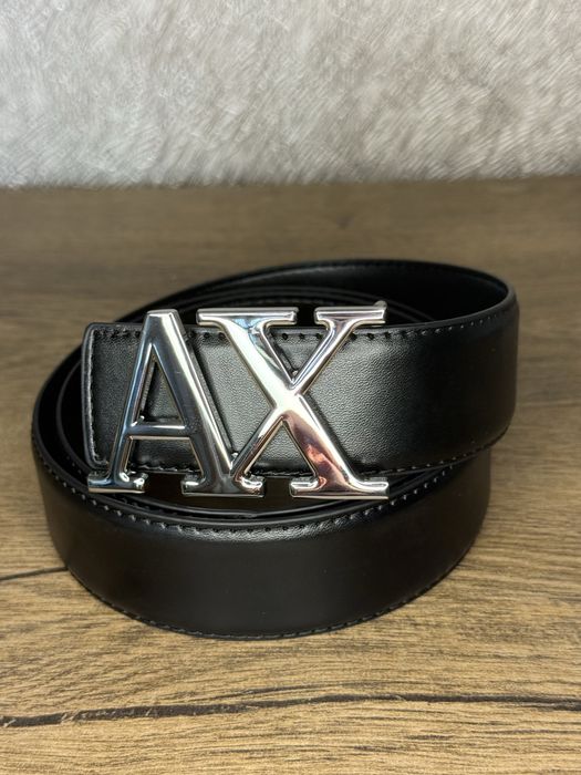 Ремінь Armani Exchange чоловічий Пояс Армані Ексчендж Чорний армани