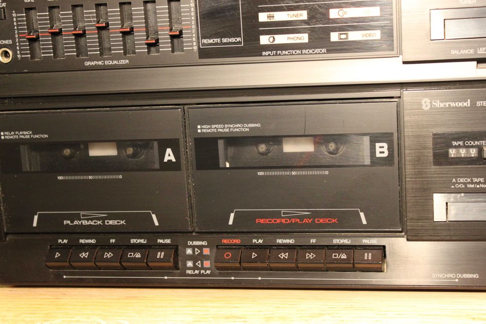Sherwood CTA-6 R Double Cassette Tuner Amplifier Tested Working