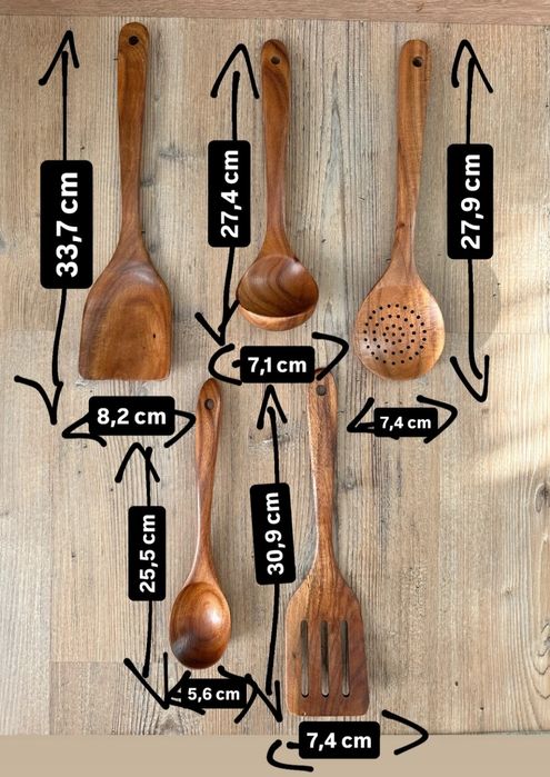 Utensílios de cozinha em madeira