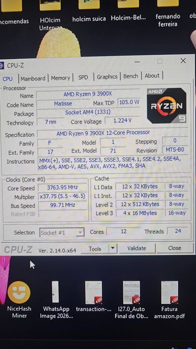 Kit gaming ryzen 9 3900x +asus tuf i x570 + 32gb ddr4 3200mhz