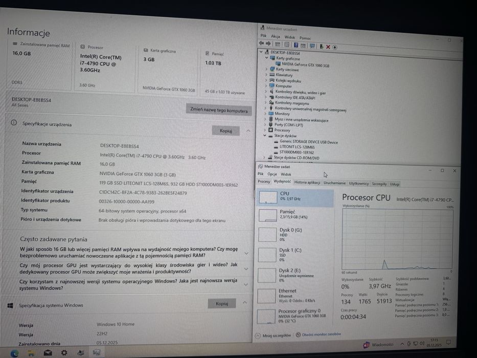 Komputer Do Gier! I7|16GB|GTX 1060|SSD|WIN10