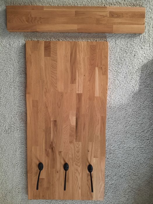 Dębowy wieszak, półka