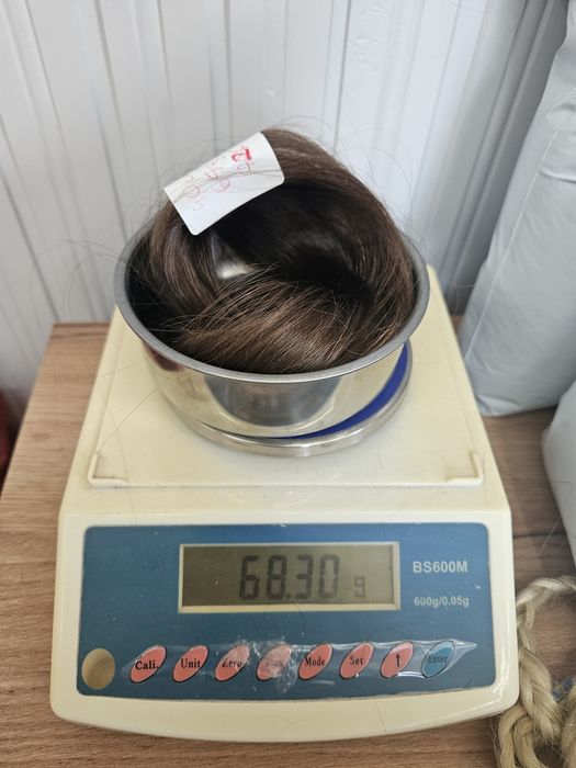 Włosy naturalne dziewicze polskie 40cm 65g jasny brąz