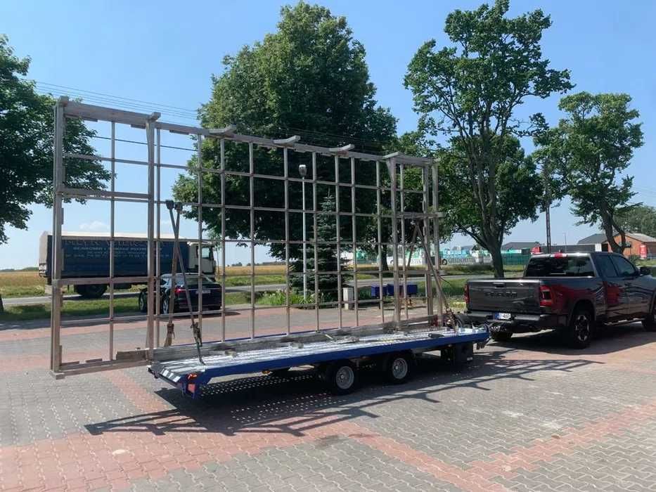 Wynajem przyczep Przyczepy   5 m pod busa 8,5 m dłużyca na 2 auta