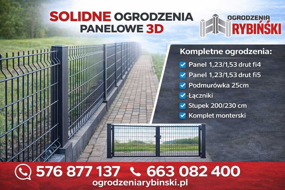 Ogrodzenia panelowe kompletne i palisada
