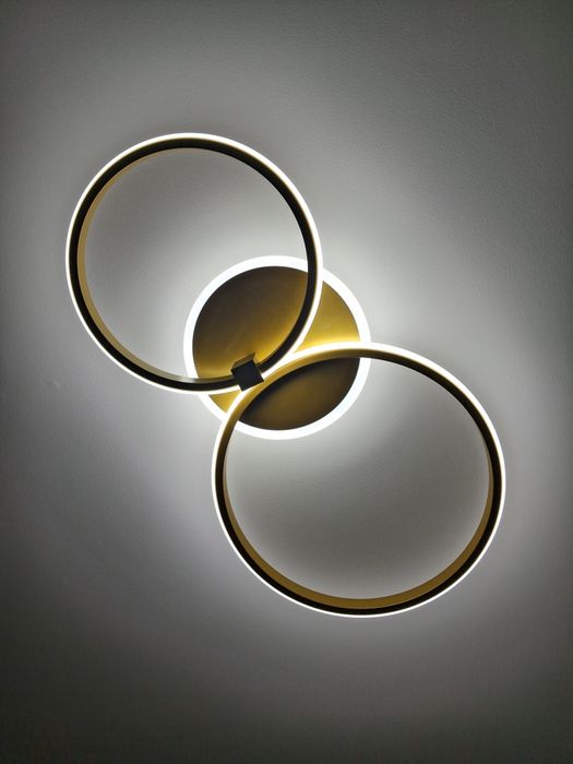 Złota lampa sufitowa ring led 6000k