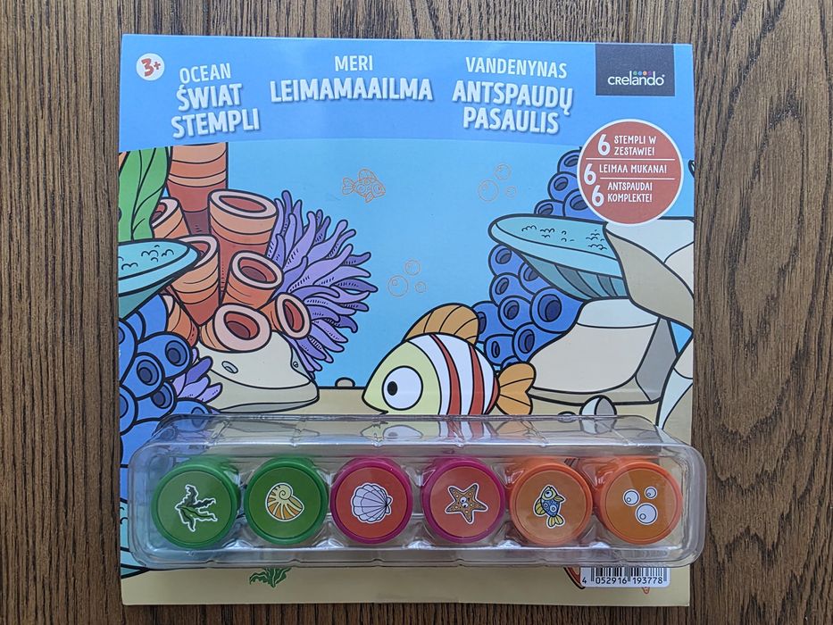 Crelando Książeczka kreatywna i stempelki dla dzieci 3+ Ocean