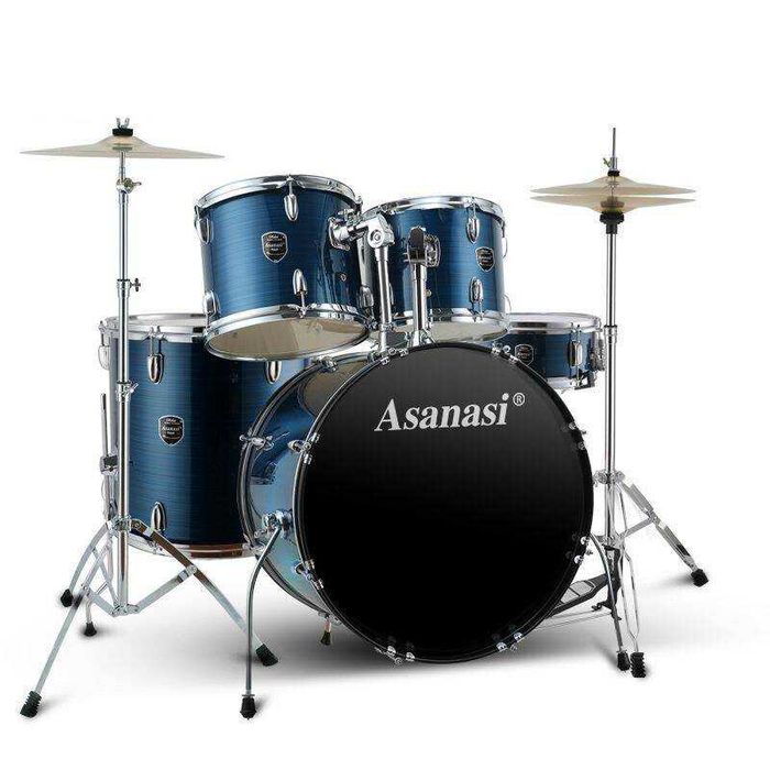 Asanasi Q900-Blue perkusja - zestaw perkusyjny z talerzami i stołkiem