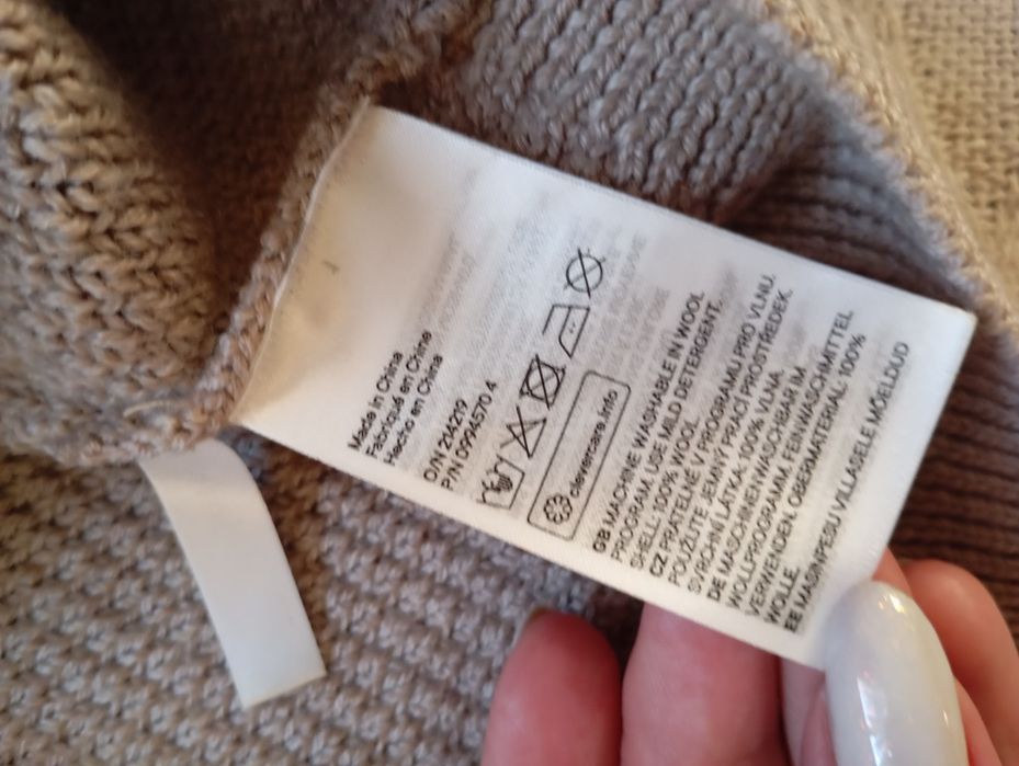 H&M Kids Exclusive 8-10lat Sweter 100% wełna szarobrązowy