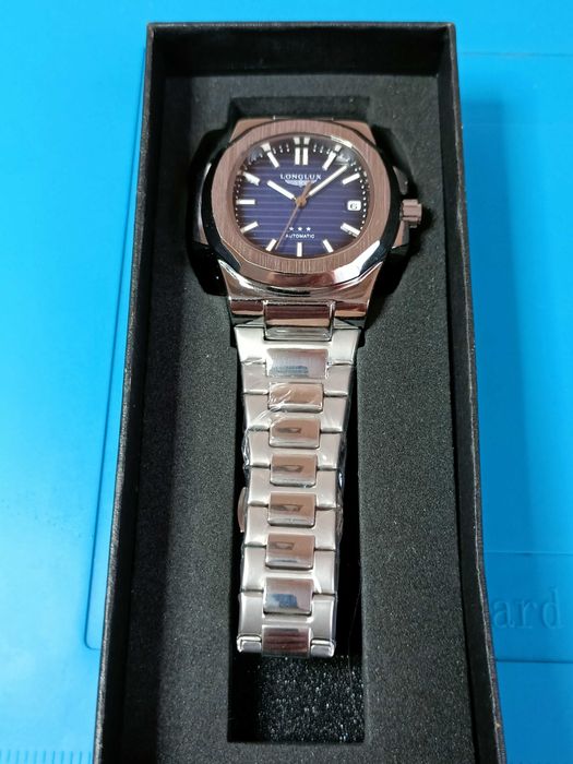 Автоматичний механічний годинник з індикацією дати LONGLUX 8057LG ( Patek Philippe Nautilus)