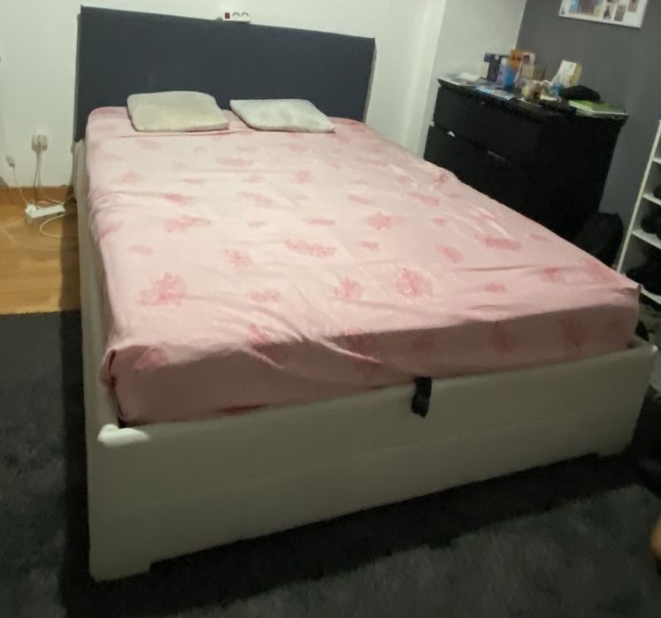 Cama de Casal com Arrumação – Branca – 140x190 cm
