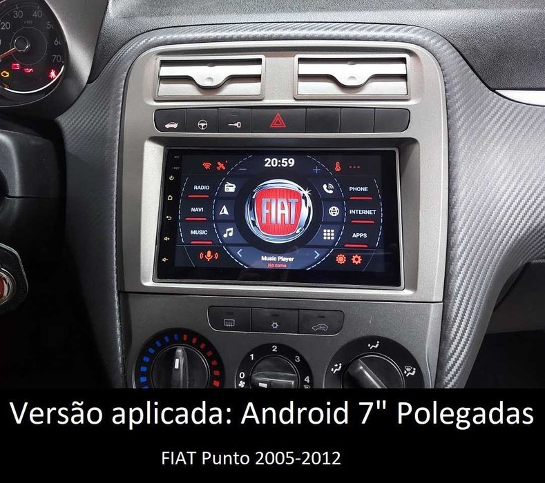 (NOVO) Rádio 2DIN Android • FIAT Grande Punto (2005 a 2017) • GPS